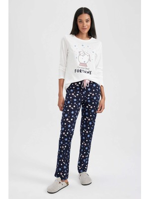 DeFacto Fall in Love Regular Fit Uzun Kollu Pijama Takımı A9928AX23AU