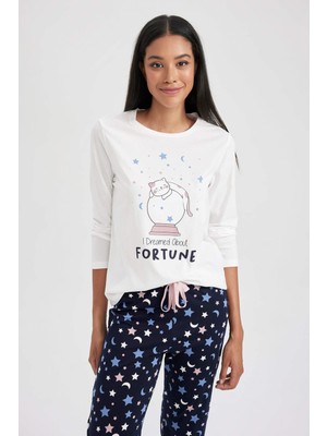DeFacto Fall in Love Regular Fit Uzun Kollu Pijama Takımı A9928AX23AU