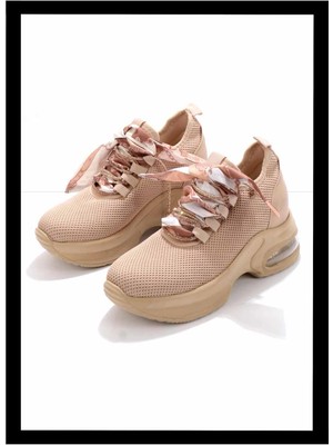 Bambi Bej Triko  Kadın Sneaker K01932500182