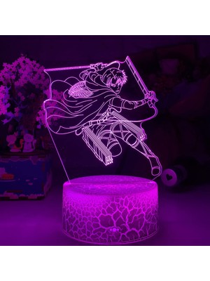 Fybang 3D Lamba LED Anime Gece Lambası Yatak Odası Dekor Için Hediye Soruşturma Ekibi Kaptan Illusion Işık Sensörü 16 Renk Değiştirme Çalışma Masası Lambası --- Çatlak Koltuk (Yurt Dışından)