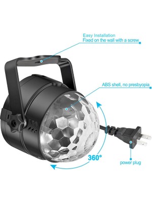 Fybang LED Ses Uzaktan Kumandalı Parti Işıkları Dj Aydınlatma Disko Topu Strobe Kulüp Lambası 7 Mod Sahne Par Işığı Sihirli Mini Noel Için LED Sahne Işıkları Ev Odası Dans Partisi Partile (Yurt Dışından)