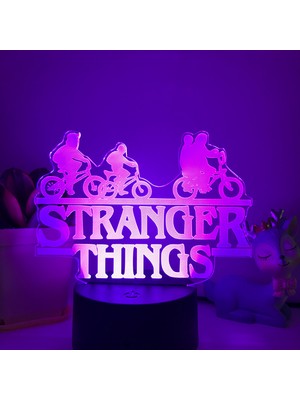 Fybang Stranger Things Gece Lambası 3D LED Illusion Lamba, Çocuklar Için 16 Renkli Uzaktan Kumandalı Yatak Odası Süslemeleri Işık - Siyah Koltuk (Yurt Dışından)