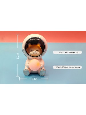 Fybang Astronot Hayvan Gece Lambası Sevimli Spaceman LED Işık Yaratıcı USB Pet Astronot Lamba Pet Ay Spaceman Masa Lambası Çocuklar Için Dekorasyon Işık (Kedi) (Yurt Dışından)