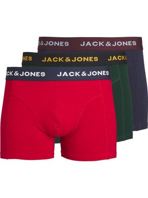 Jack & Jones Renkli Logolu 3'lü Boxer Paketi - James