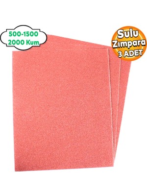 Far Temizleme Ince Kalın Kum Kağıt El Su Zımparası Kağıdı Araç Oto Parlatma Seti 500-1500-2000 Kum (3 ADET)