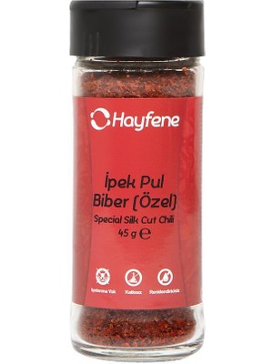 Hayfene İpek Pul Biber 45 g Türkiye Üretimi Gurme Kalite Yoğun Lezzetli Baharat