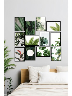 Artavessa 12 Parça Siyah Çerçeve Görünümlü Mdf Tablo Seti