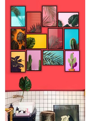 Artavessa 12 Parça Siyah Çerçeve Görünümlü Mdf Tablo Seti