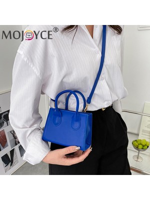 Masoffy Beyaz Şık Pu Deri Mini Squre Messenger Kadın Çanta Moda Düz Renk Kadın Omuz Crossbody Satchel Telefon Tutucu (Yurt Dışından)