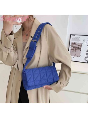 Masoffy Yeşil Moda Yastıklı Kapitone Crossbody Çanta Düz Renk Tasarımcı Shopper Kılıfı Kemer Tokası Kadın Crossbody Çanta Omuz Çantası (Yurt Dışından)