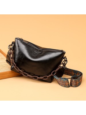 Masoffy Yeşil Kadın Çantası Eğilim Omuz Çantası Moda Doku Basit Tüm Maç Çantalar %100 Dana Derisi Crossbody Çanta Retro Katı Yağ Balmumu Cilt (Yurt Dışından)