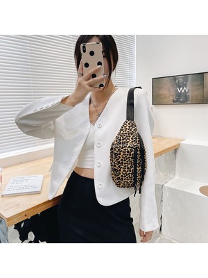 Masoffy 2sarı Moda Kadın Bel Paketi Fanny Çantası Rahat Omuz Çantaları Leopar Baskı Büyük Kapasiteli Göğüs Omuz Messenger Crossbody Çanta Yeni (Yurt Dışından)