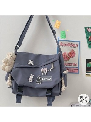 Masoffy Beyaz Bölüm Naylon Çanta Omuz Çantası Büyük Kapasiteli Genç Kızlar Için Crossbody Çanta Erkekler Harajuku Messenger Çanta Öğrenci Okul Çantaları Sac (Yurt Dışından)