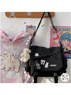 Masoffy Beyaz Bölüm Naylon Çanta Omuz Çantası Büyük Kapasiteli Genç Kızlar Için Crossbody Çanta Erkekler Harajuku Messenger Çanta Öğrenci Okul Çantaları Sac (Yurt Dışından)