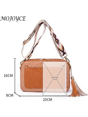 Masoffy Gri Moda Bağbozumu Crossbody Çanta Pu Ekleme Polar Kuzu Aşağı Messenger Çanta Püsküllü Boş Seyahat Için Geniş Kayış Küçük Kare (Yurt Dışından)