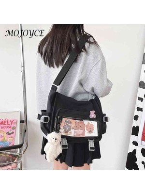 Masoffy Beyaz Kadın Vintage Crossbody Çanta Büyük Kapasiteli Kore Koleji Bayanlar Crossbody Kese Çok Cep Seyahat Için Ayarlanabilir Askı Günlük (Yurt Dışından)