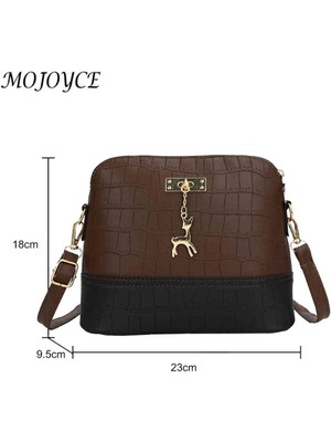 Masoffy Renkli Moda Rahat Kadın Crossbody Çanta Timsah Desen Deri Omuz Çantası Geyik Dekor Telefon Çanta Çanta Alışveriş Için Küçük (Yurt Dışından)