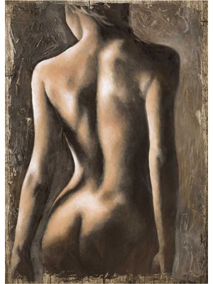 Bedeko Sırtı Dönük Nü Kadın Temalı Tablo