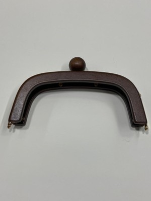 Karan Tuhafiye Ahşap Çanta Bursu / Ahşap Metalli Burs / Gold Metalli / 20 cm