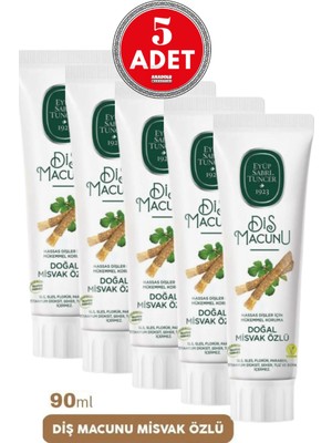 Eyüp Sabri Tuncer Misvak Özlü Diş Macunu Koruyucu 90 Ml X 5 Adet Doğal İçerik