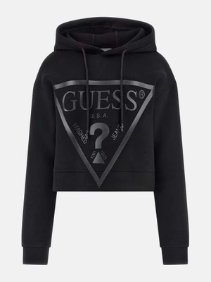 Guess New Alisa Hooded Kadın Siyah Sweatshirt