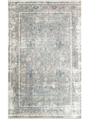 Eko Halı Fresco Fs 29 Cream Blue Yumuşak Dokulu Özel Işıltılı Yüksek Kaliteli Sık Dokuma Modern Halı