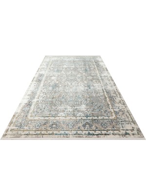 Eko Halı Fresco Fs 29 Cream Blue Yumuşak Dokulu Özel Işıltılı Yüksek Kaliteli Sık Dokuma Modern Halı