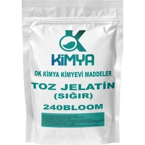 Ok Kimya Toz Jelatin  %100 Saf - Sığır  240BLOOM 100GR