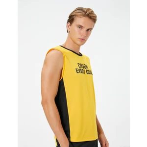 Kolsuz Tişört Bisiklet Yaka Slogan Baskılı