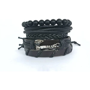 BSN Store Viking Thor Nordic Iskandinav Balta Figürlü 5'li El Yapımı Deri Bileklik