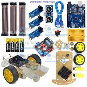 2WD Çizgi Izleyen Araç Kiti (Demonte)