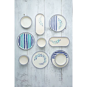 Kevin Seramik Marin Serisi 14 Parça 6 Kişilik Hand Made Özel Tasarım Kahvaltı Takımı