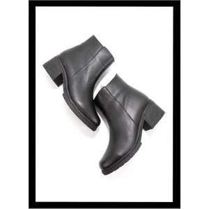 Siyah Hakiki Deri Kadın Bot & Bootie K02178001503