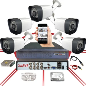 5 Kameralı Araç,yüz ve Insan Tanımalı Hareket Algılayan 5 Mp Lens 36 Ir LED Güvenlik Kamerası Seti 436