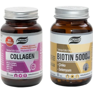 Kolajen + Vitamin C - 30 Tablet & Biotin 5000 mcg - 60 Tablet