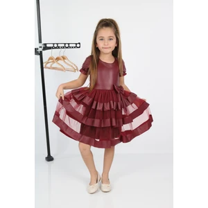 Çocuk Yolu Kids Tüllü Leather Kız Çocuk Abiye