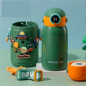 Akıllı Büyük Kapasiteli Çocuk Termos Pipetli Bardak 316 Gıda Sınıfı Paslanmaz Çelik Öğrenci Bebek Su Isıtıcısı Bardağı (Yurt Dışından)