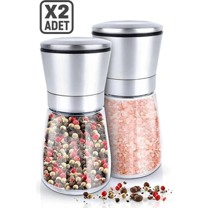 Tilbe Home Karabiber Tuz Değirmeni Seramik Bıçaklı Öğütücü Küçük Boy Çelik Kapaklı