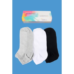 9'lu Unisex  Pamuklu Patik Çorap