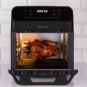 Robwell As29 12 Litre Tavuk Çevirme Şiş Kebap Dönen Patates Sepetli Airfryer