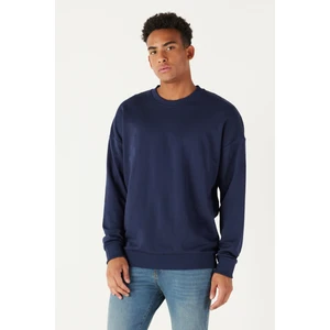 Altınyıldız Classics Erkek Lacivert Oversize Bol Kesim 3 Iplik Bisiklet Yaka Pamuklu Sweatshirt