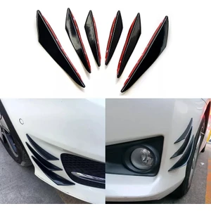 ŞüsCarOto Aksesuar Üniversal Esnek Spor Tampon Bıçağı Piano Black Sağ Sol 6 Adet