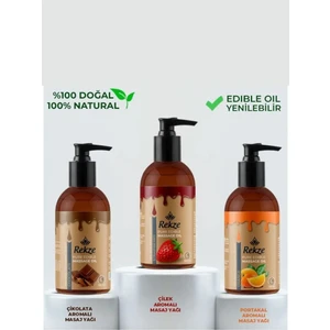 Çikolata + Çilek + Portakal Yenilir Erotica Rahatlatıcılı Vücut Aromaterapi Masaj Yağı 120 ml