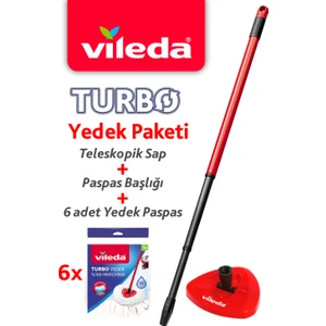 Turbo Teleskopik Sap + Üçgen Başlık + 6'lı Yedek Paspas