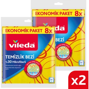 2 Paket 8'li 30% Mikrofiberli Mutfak Bezi