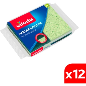12 Paket 2'li Parlak Konfor Düz Bulaşık Süngeri