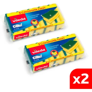 2 Paket 5'li Yeşil Klasik Oluklu Sünger