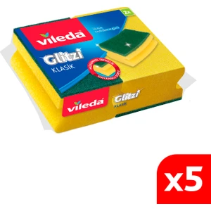 5 Paket 2'li Yeşil Klasik Oluklu Sünger