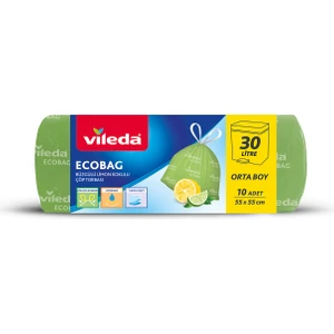 30 Litre Orta Boy 15'li Büzgülü Limon Kokulu Çöp Torbası