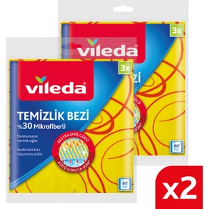 2 Paket 3'lü 30% Mikrofiberli Mutfak Bezi
